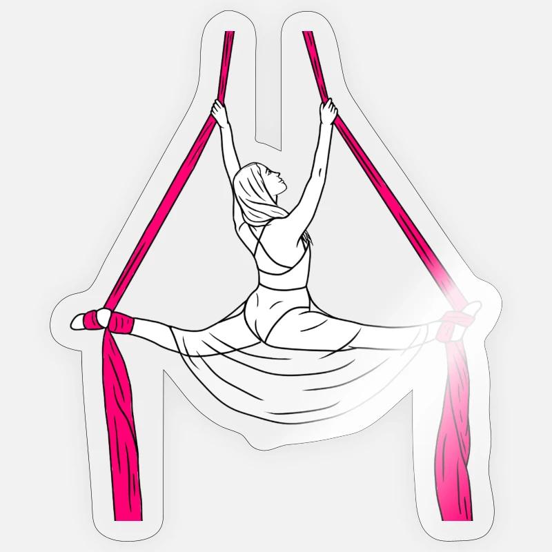 Aerial Silk Split - Sticker Größe S (10 x 10 cm) - Transparent glänzend