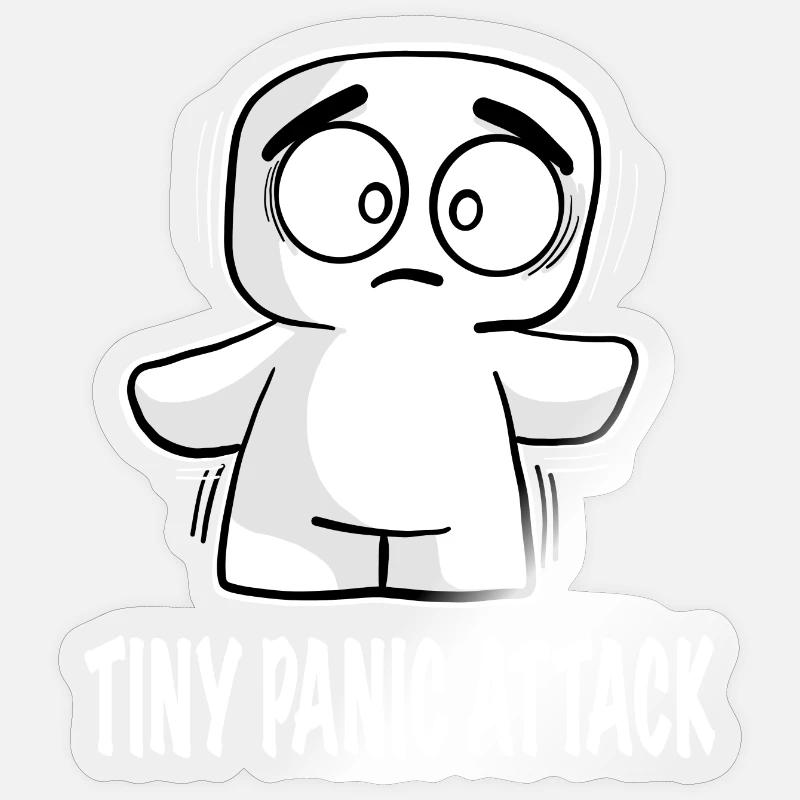 MARSHMALLOWTIS SMALL PANIC ATTACK EMOTI COMIC Sticker size S (10 x 10 cm)
