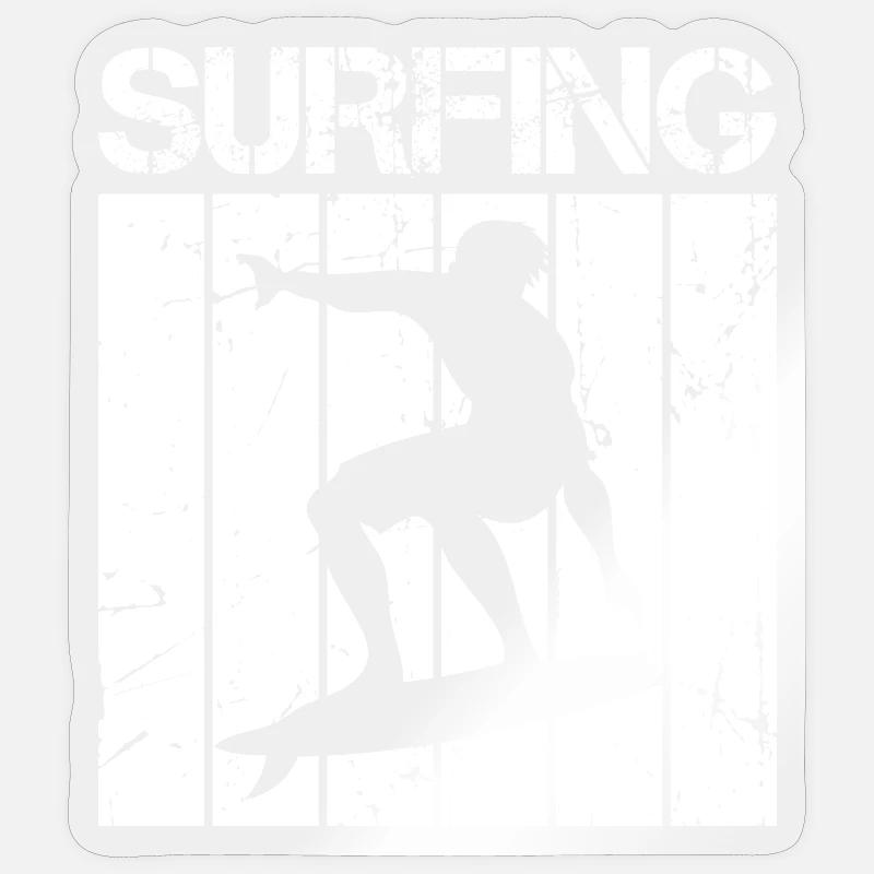 Retro Surfer - Sticker size S (10 x 10 cm) - transparent glossy