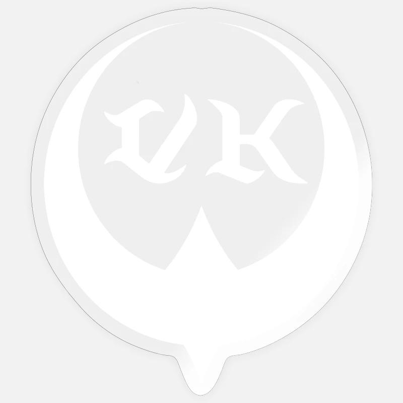 VK logo lune blanche - Sticker taille S (10 x 10 cm) - brillant transparent
