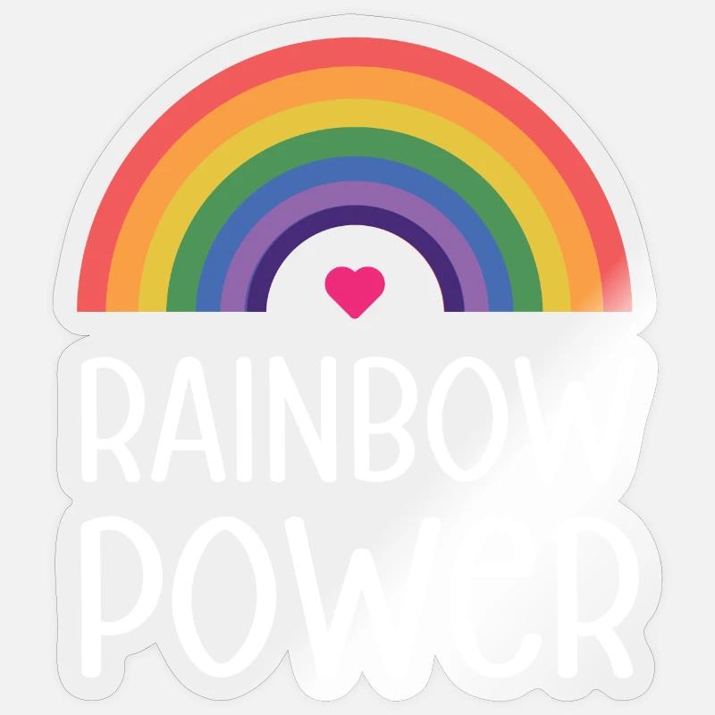 LGBT Pride Month - Rainbow Power - Sticker size S (10 x 10 cm) - transparent glossy