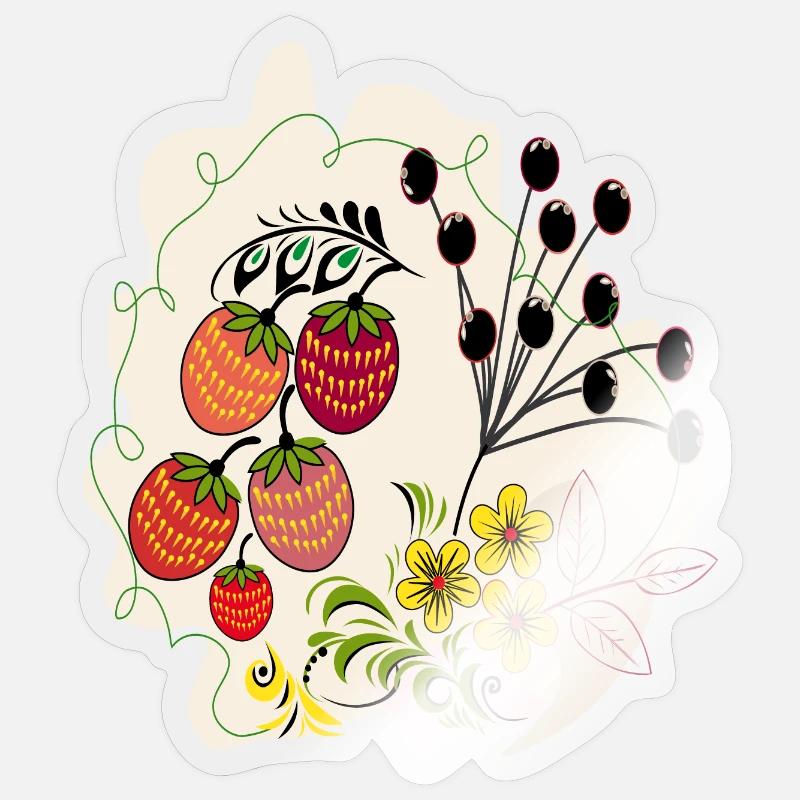 Erdbeerzeit - Sticker Größe S (10 x 10 cm) - Transparent glänzend
