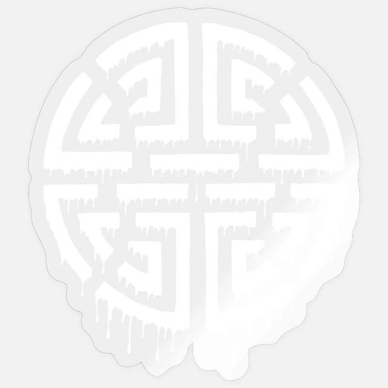 Graffiti d'un labyrinthe rouge - Sticker taille S (10 x 10 cm) - brillant transparent
