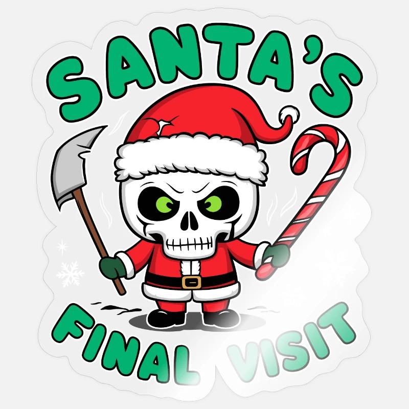 Horror Weihnachtsmann Sticker Größe S (10 x 10 cm)