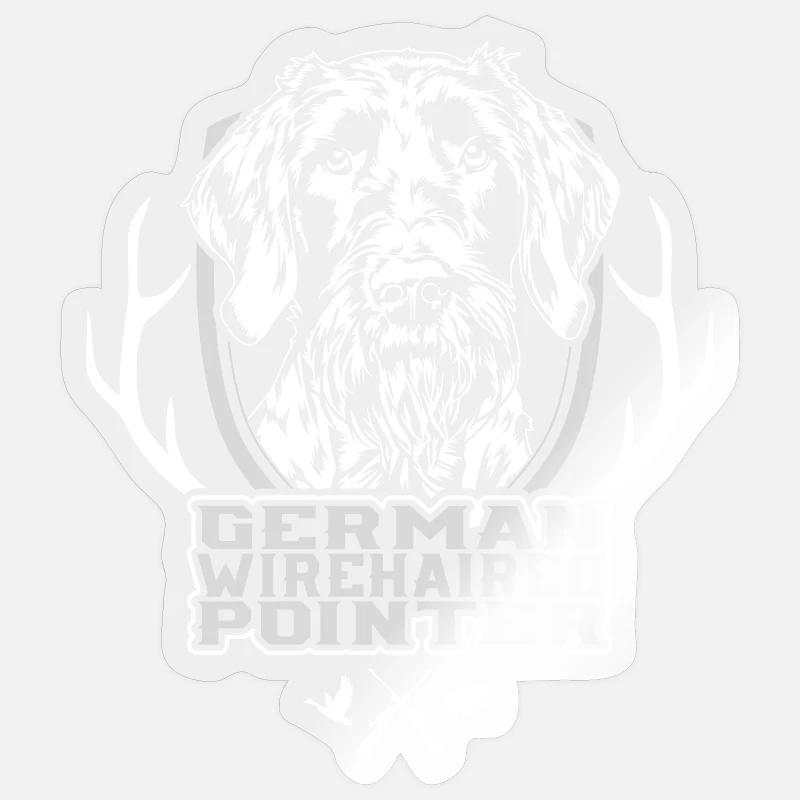 German Wirehaired Pointer Jagdhunde Hunde Wilsigns Sticker Größe S (10 x 10 cm)