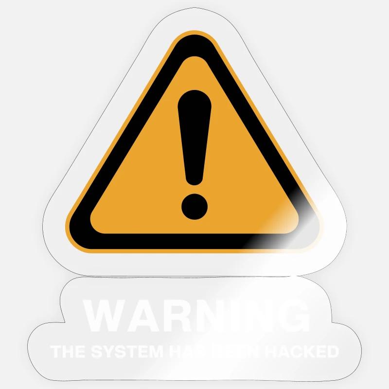 Icône d’avertissement du système piraté - Sticker taille S (10 x 10 cm) - brillant transparent