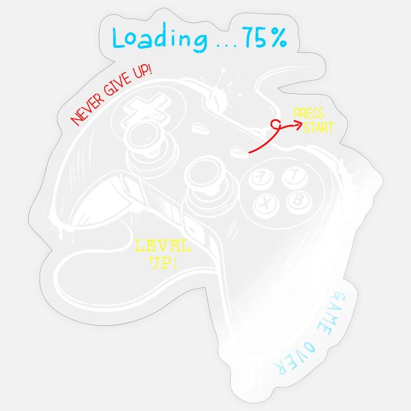Controller-Kunst im Retro-Gaming-Stil Sticker Größe S (10 x 10 cm)