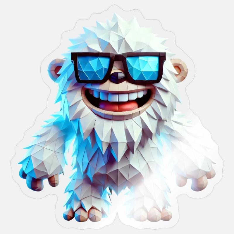 Cool Yeti - Sticker size S (10 x 10 cm) - transparent glossy