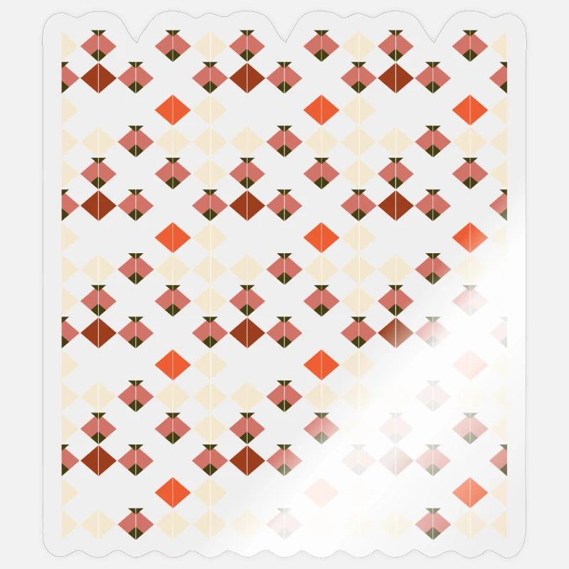 Geometric Diamond Quilt Pattern - Sticker size S (10 x 10 cm) - transparent glossy