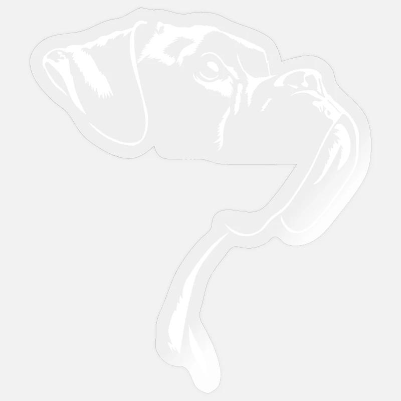 Boxer Silhouette Chien Chien Wilsigns - Sticker taille S (10 x 10 cm) - brillant transparent