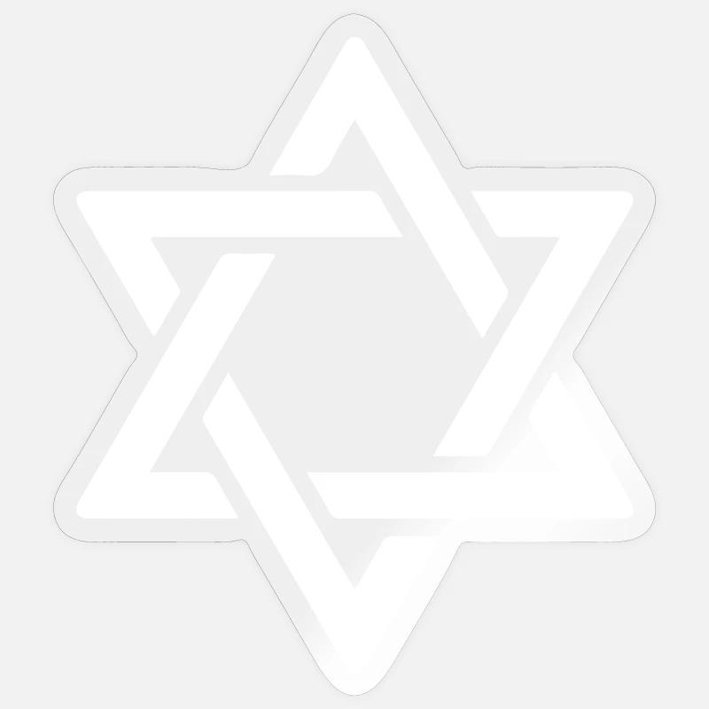 Étoile de David en blanc Sticker taille S (10 x 10 cm)