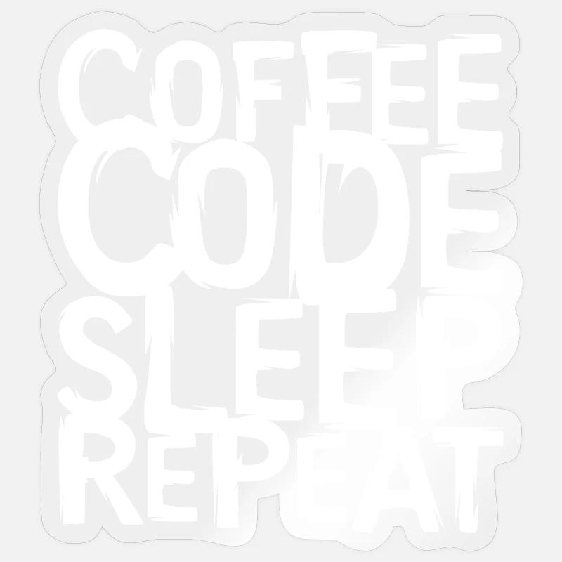 coffee code Programmierer - Informatik Arbeit Logo Sticker Größe S (10 x 10 cm)