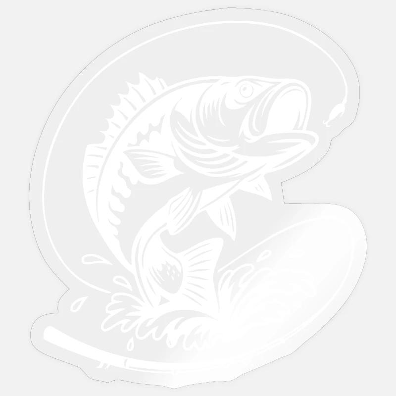 Dynamische Barschfisch-Illustration Sticker Größe S (10 x 10 cm)