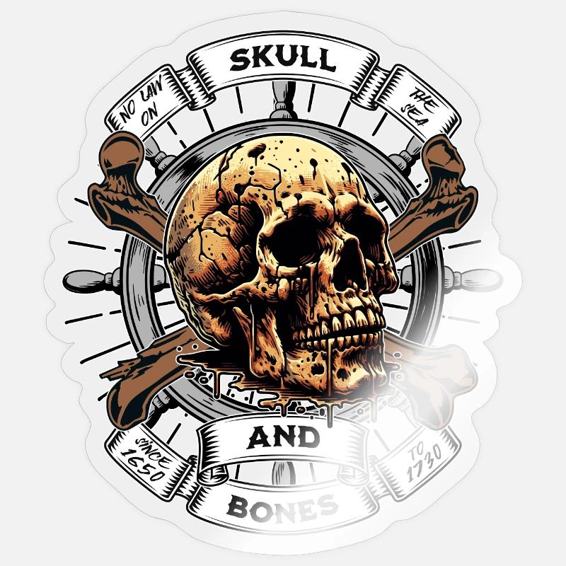 Skull and Bones Pirate - Sticker size S (10 x 10 cm) - transparent glossy