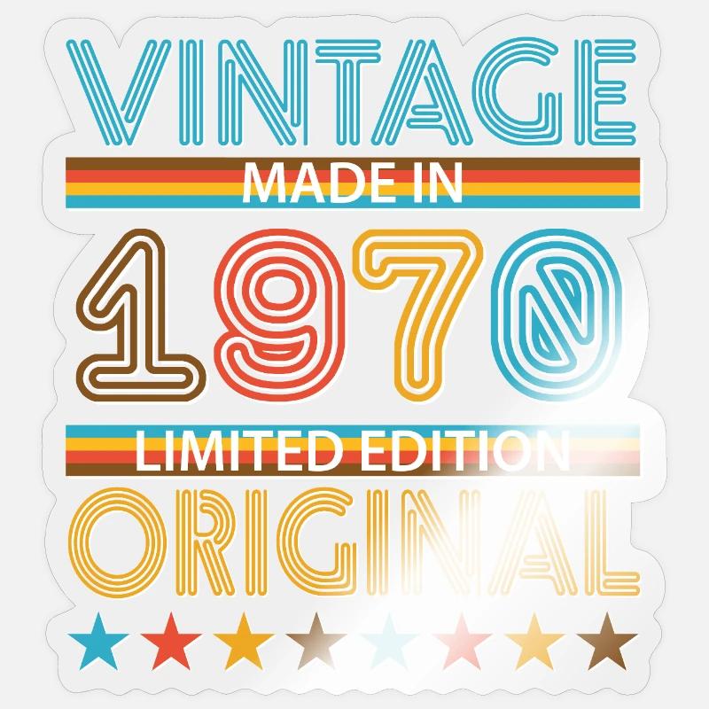 1970 - Sticker taille S (10 x 10 cm) - brillant transparent