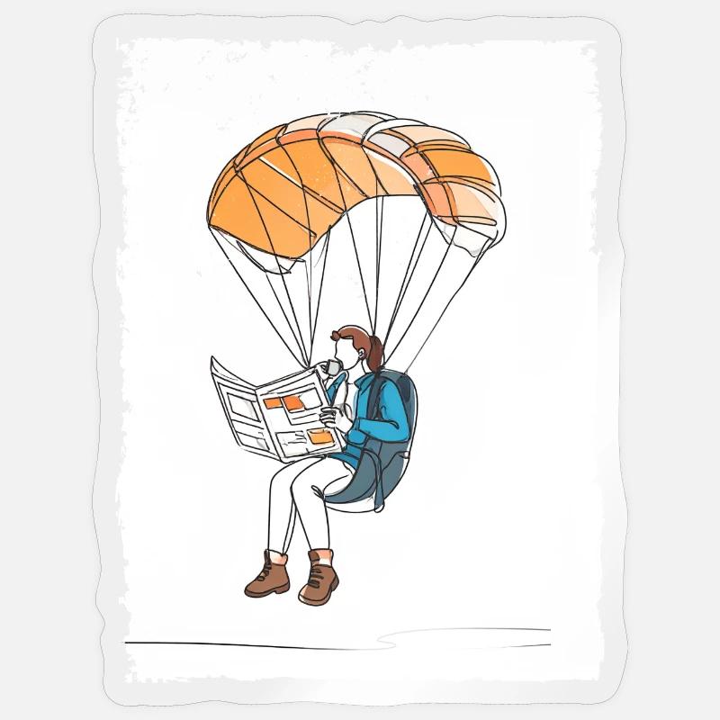 Airborne Reader Illustration - Sticker size S (10 x 10 cm) - transparent glossy