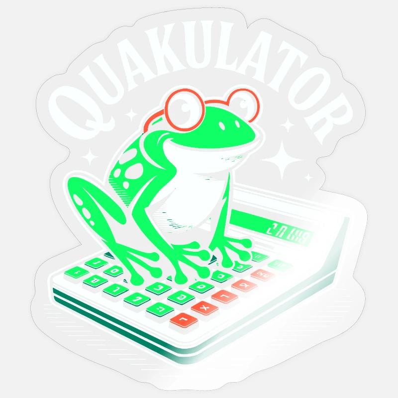 Funny Saying Math Frog Calculator - Sticker size S (10 x 10 cm) - transparent glossy