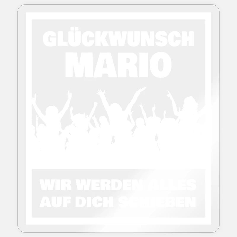 Mario - Sticker taille S (10 x 10 cm) - brillant transparent