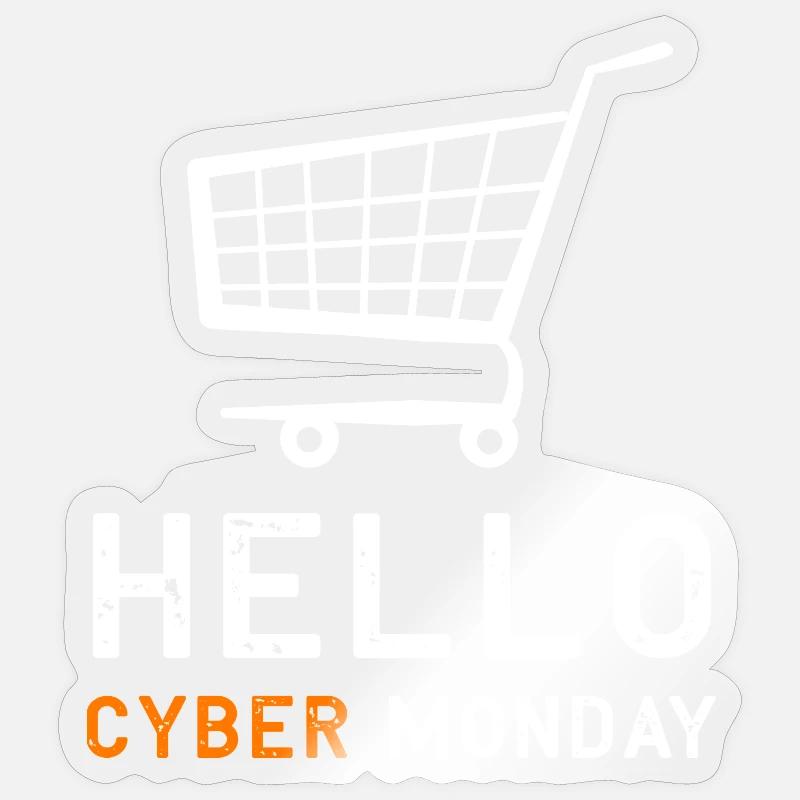 Cyber Monday Kaufrausch - Sticker Größe S (10 x 10 cm) - Transparent glänzend