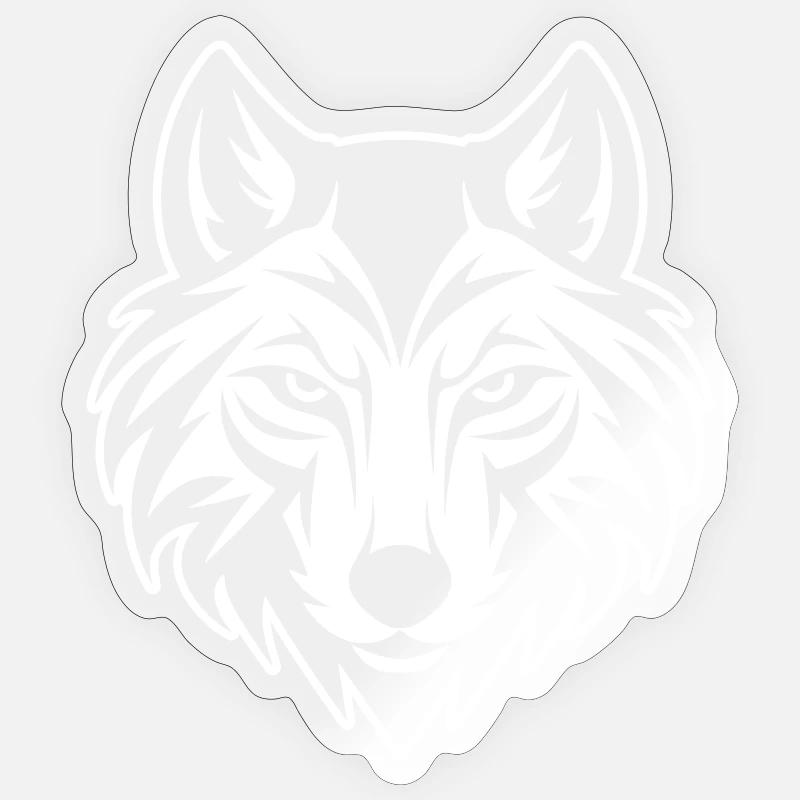 Wolf Kopf - Sticker Größe S (10 x 10 cm) - Transparent glänzend