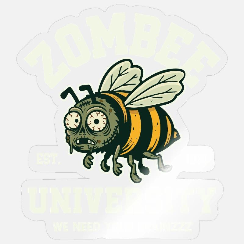 Zombee University - Sticker size S (10 x 10 cm) - transparent glossy