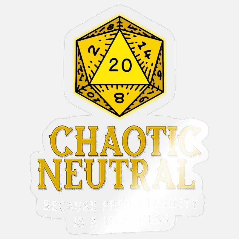 Chaotic Neutral Dice - Sticker size S (10 x 10 cm) - transparent glossy