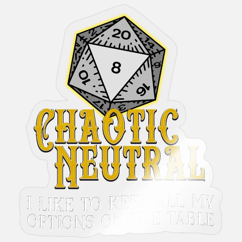 Chaotic Neutral D20 Sticker size S (10 x 10 cm)