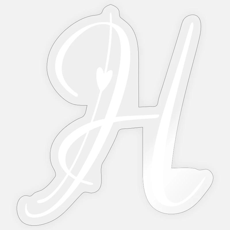 Buchstabe H Initiale Alphabet Monogramm Taschenfläche Sticker Größe S (10 x 10 cm)