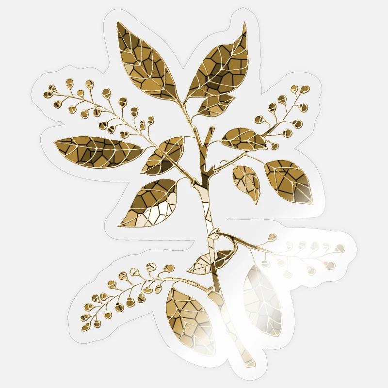 Fleur - Sticker taille S (10 x 10 cm) - brillant transparent