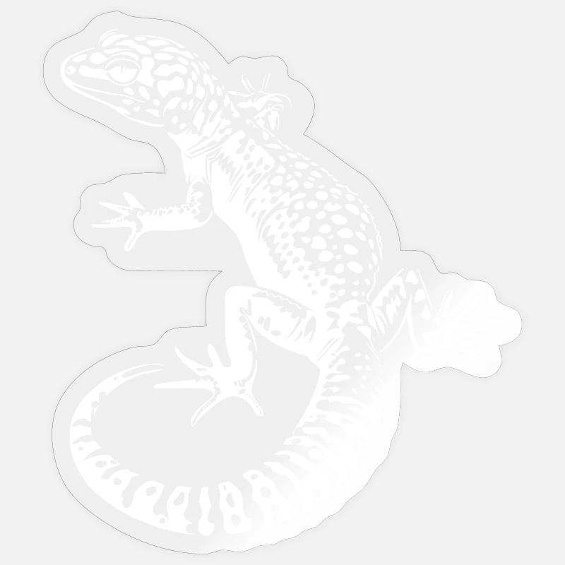 Gecko Léopard Gecko Contraste - Sticker taille S (10 x 10 cm) - brillant transparent
