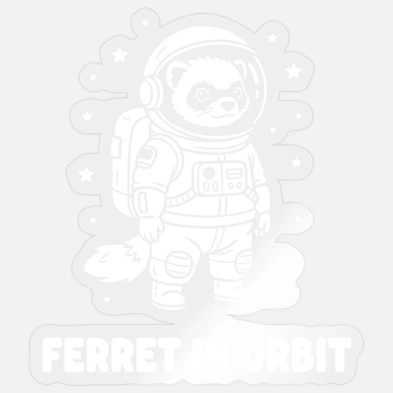 Frettchen im Orbit - Sticker Größe S (10 x 10 cm) - Transparent glänzend