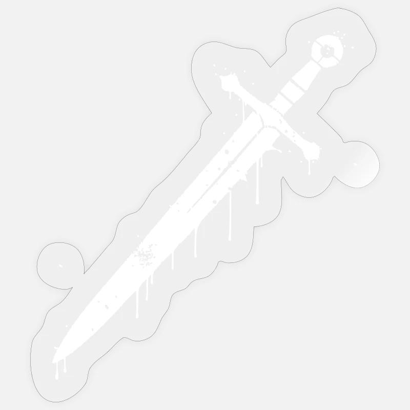 Riddersværd Graffiti Middelalderen Sticker størrelse S (10 x 10 cm)