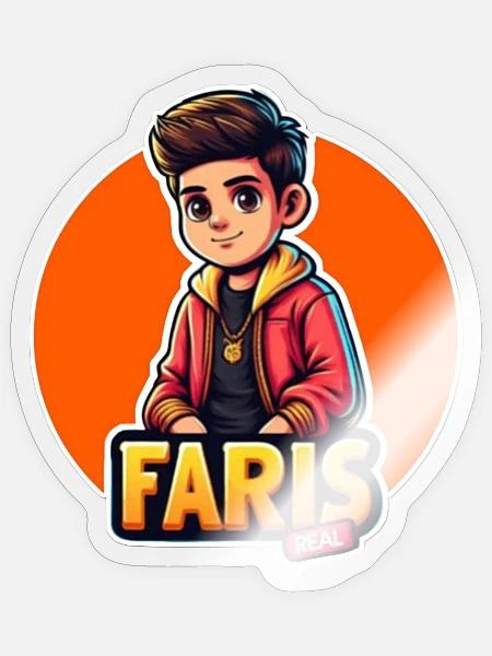 #FarisREAL - Sticker Größe S (10 x 10 cm) - Transparent glänzend