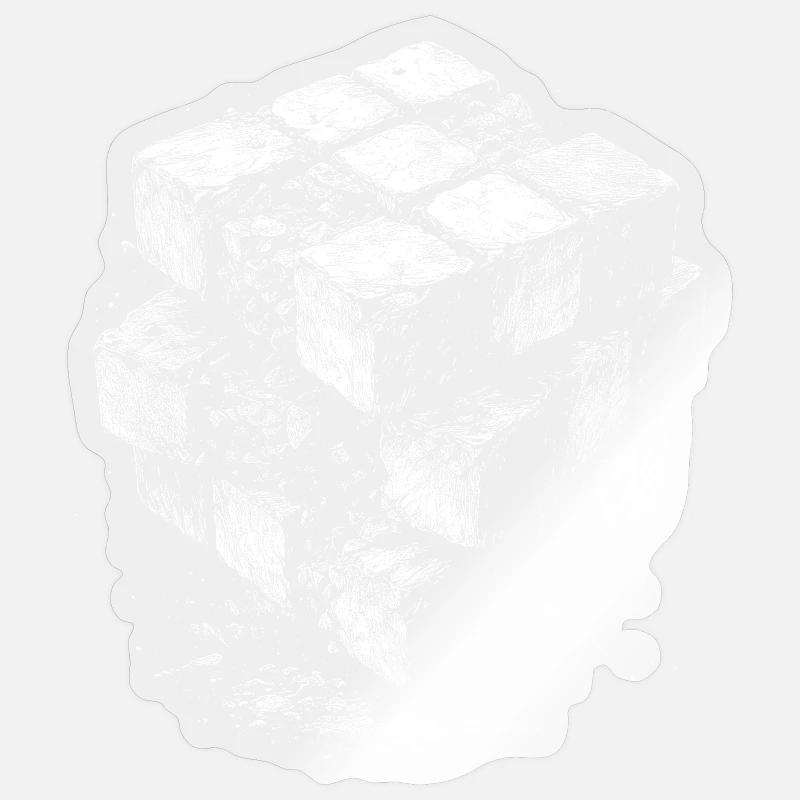 Géométrie du cube de briques Sticker taille S (10 x 10 cm)