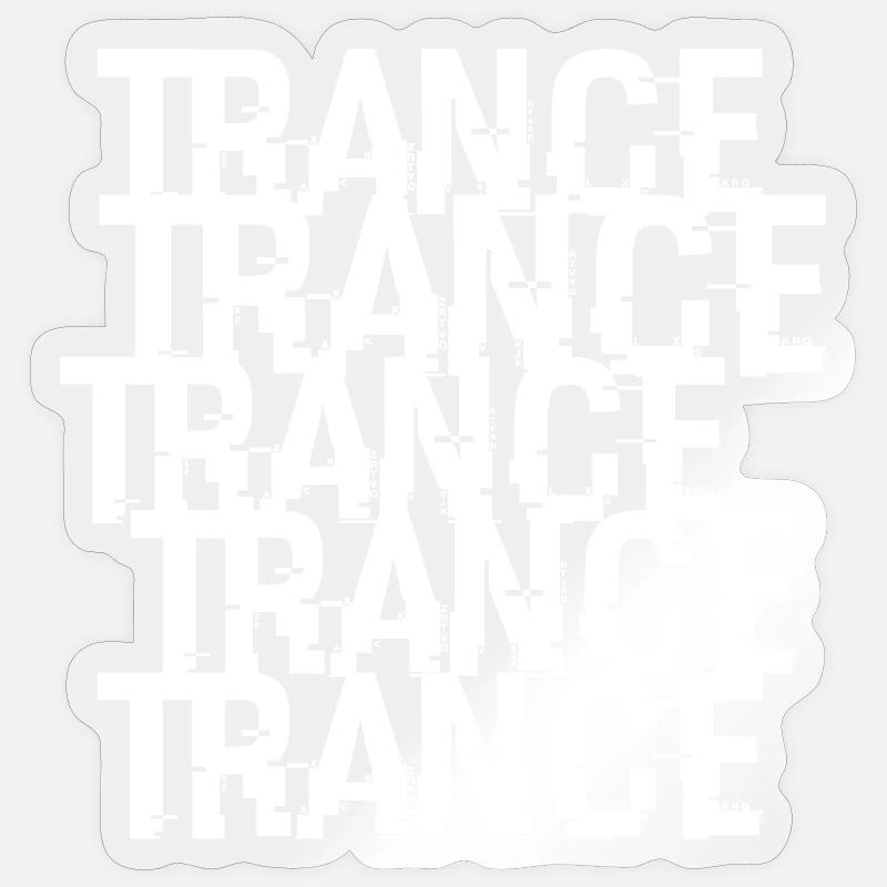 Trance Typographic Pattern - Sticker size S (10 x 10 cm) - transparent glossy