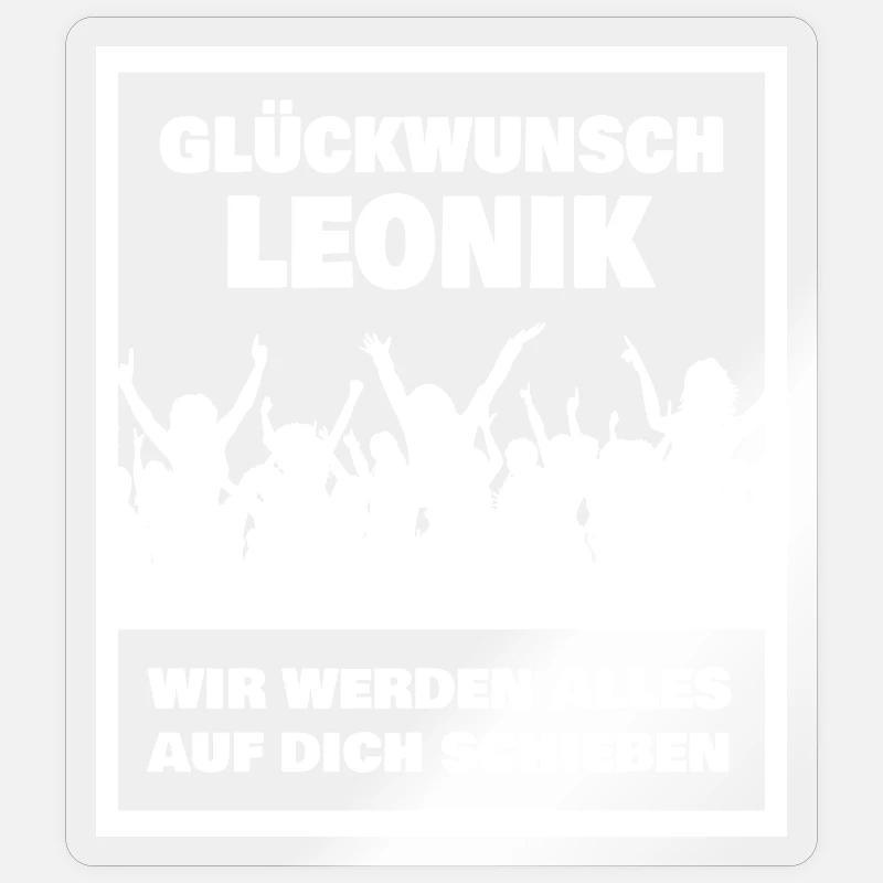 Leonik als Vorname - Sticker Größe S (10 x 10 cm) - Transparent glänzend