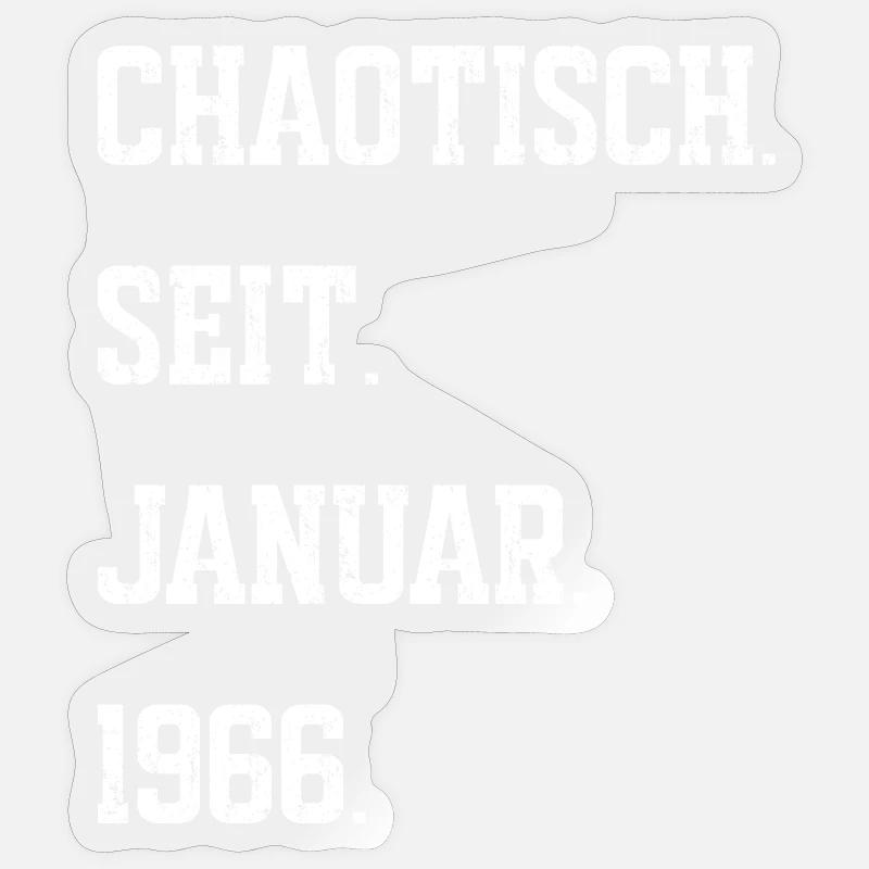 Chaotisch seit Januar 1966 - Sticker Größe S (10 x 10 cm) - Transparent glänzend
