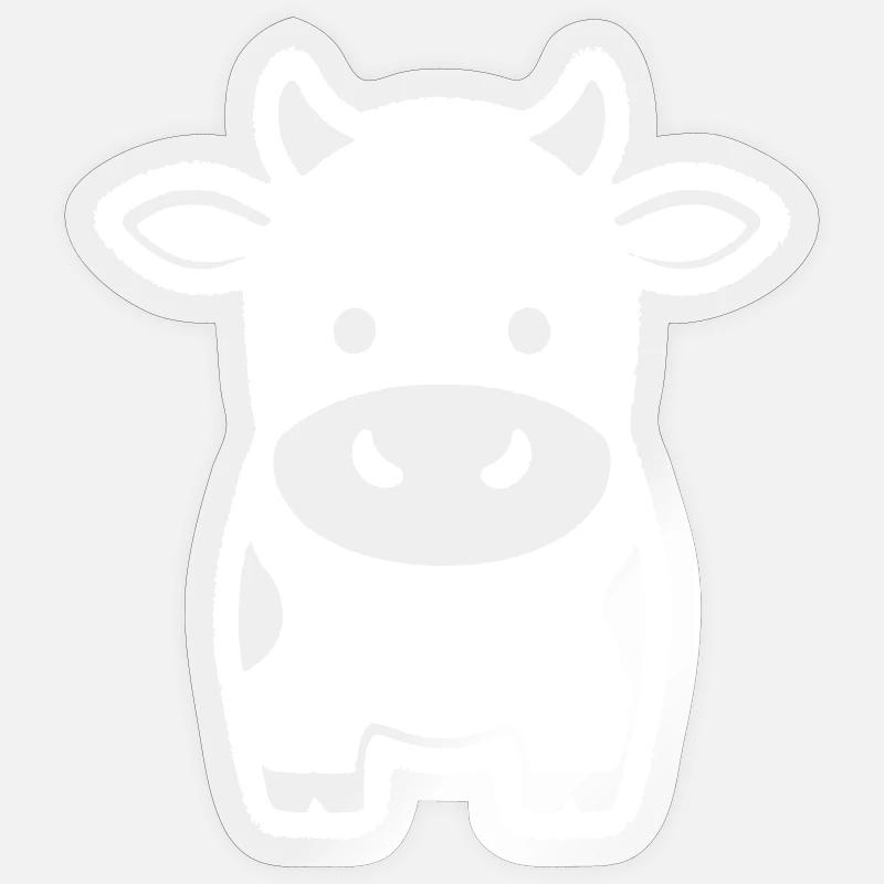 Kuh Stehend Comic Milchkuh Icon - Sticker Größe S (10 x 10 cm) - Transparent glänzend