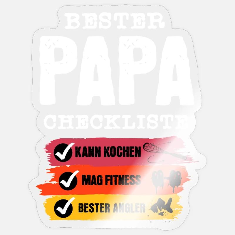Bester Papa Checkliste  Sticker Größe S (10 x 10 cm)