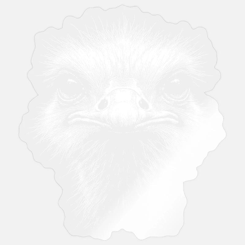 Straußenkopf  Sticker Größe S (10 x 10 cm)