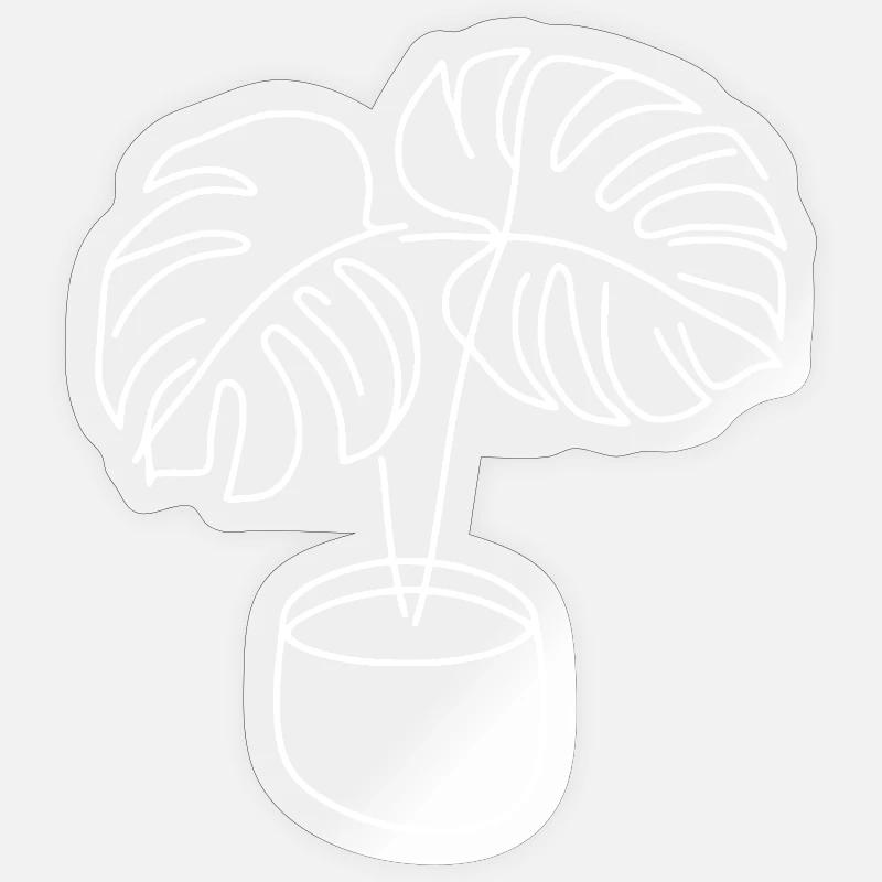 Monstera - Sticker Größe S (10 x 10 cm) - Transparent glänzend