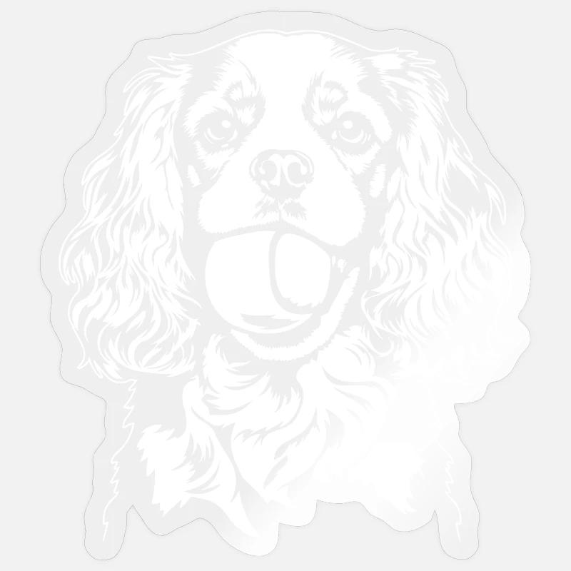 Cavalier King Charles Spaniel Ball Hunde Wilsigns - Sticker Größe S (10 x 10 cm) - Transparent glänzend