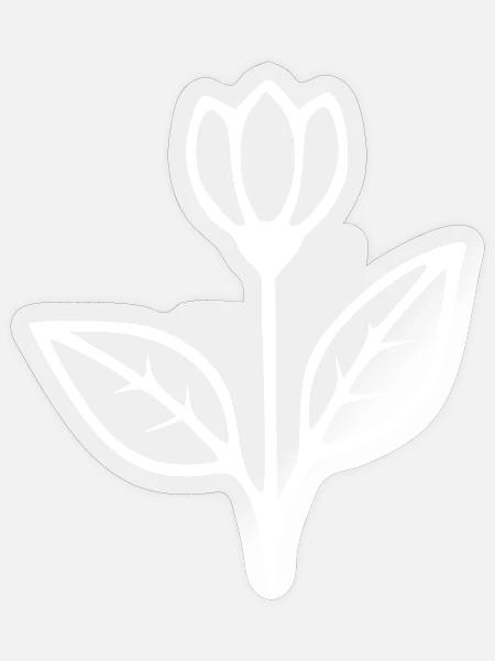 Minimalismus Blume weiß Lustige Geschenke minimal - Sticker Größe S (10 x 10 cm) - Transparent glänzend