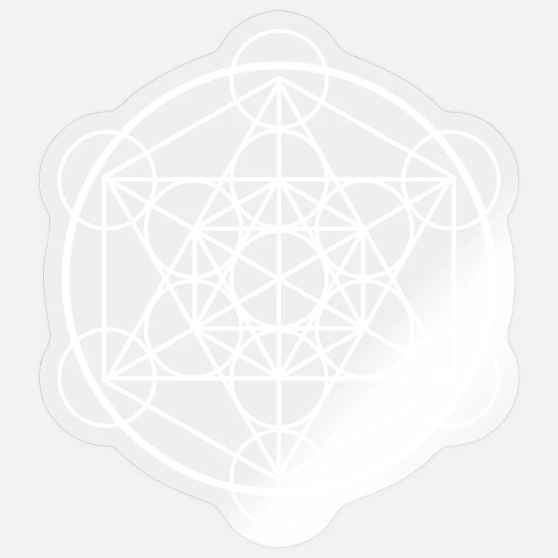 Metatron Cube Heilige Geometrie - Sticker Größe S (10 x 10 cm) - Transparent glänzend