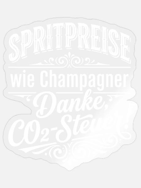 Spritpreise wie... - CO2 Steuer - Sticker Größe S (10 x 10 cm) - Transparent glänzend