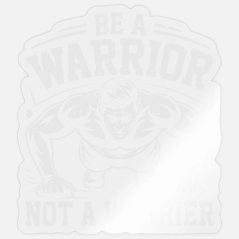Sois un guerrier, pas un procrastinateur - Sticker taille S (10 x 10 cm) - brillant transparent