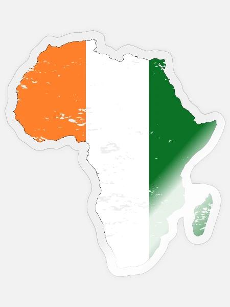 Elfenbeinküste Flagge Afrika used - Sticker Größe S (10 x 10 cm) - Transparent glänzend
