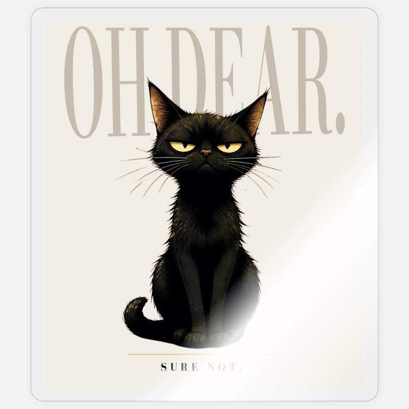 Disappointing. – Sarcastic Black Cat Design - Sticker size S (10 x 10 cm) - transparent glossy