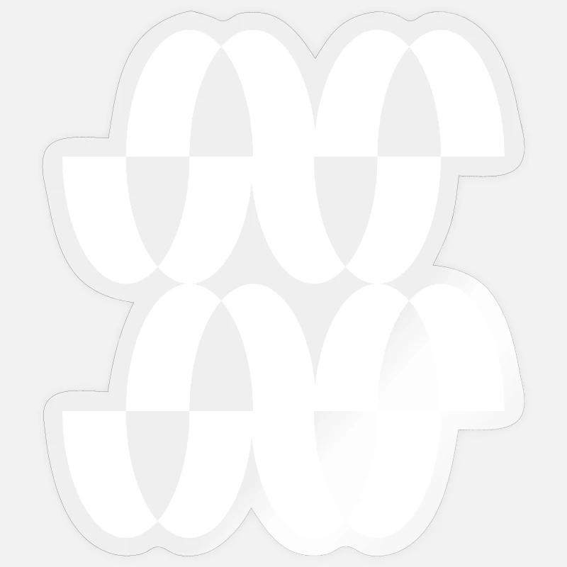 Verschlungenes Ringgitter - Sticker Größe S (10 x 10 cm) - Transparent glänzend