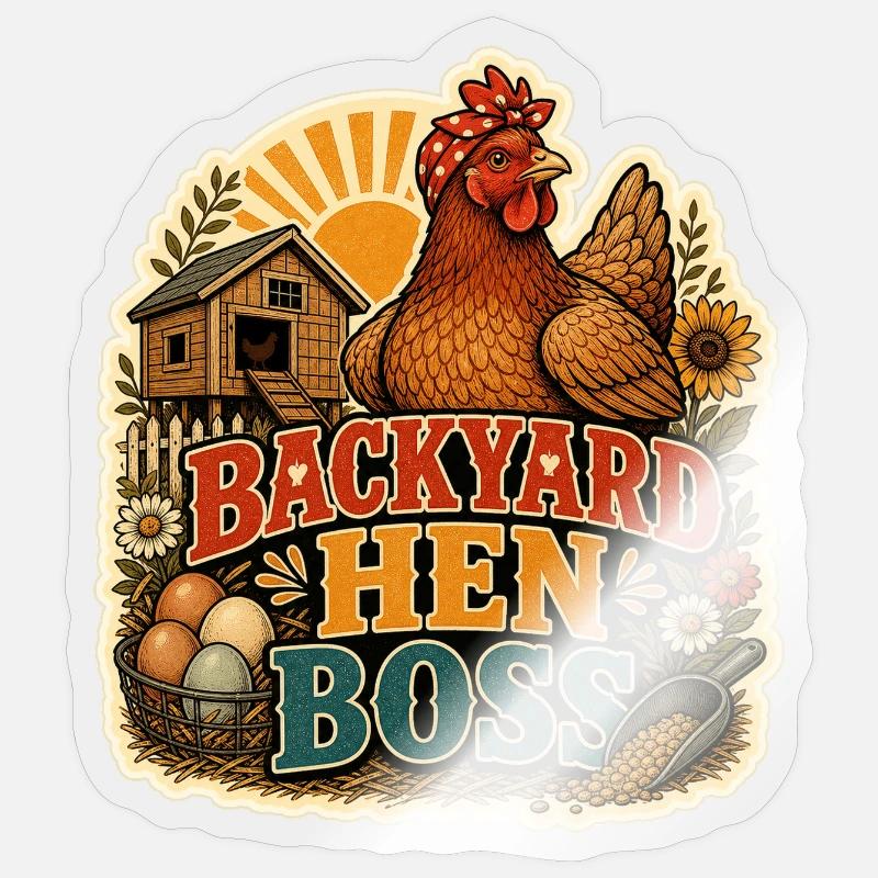 BACKYARD HEN - Sticker size S (10 x 10 cm) - transparent glossy